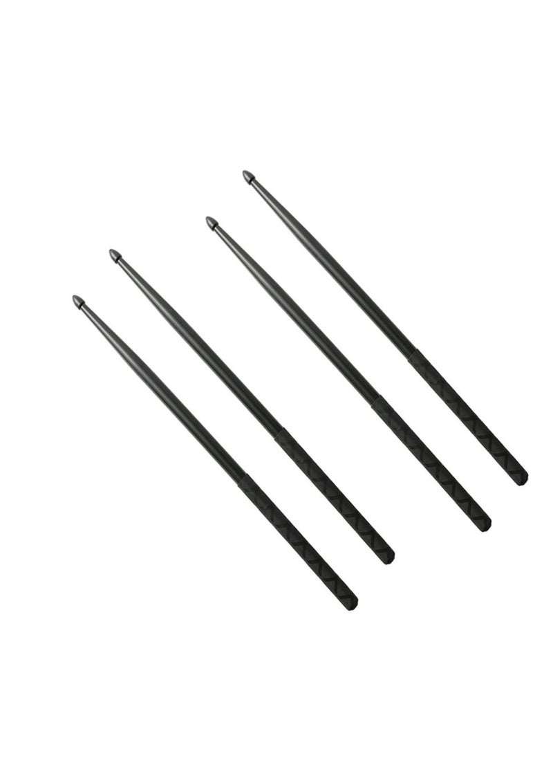 KASTWAVE 2 Pairs 5A Nylon Drumsticks for Adults and Kids Light Durable Plastic Drum Sticks Set with Non-Slip Handles Professional Musical Instrument Percussion Accessories Black  - Image 1