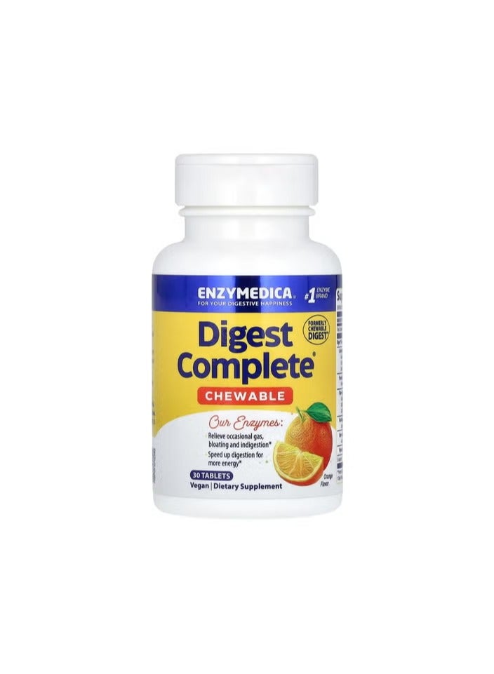 ENZYMEDICA Chewable Digest Complete, Orange, 30 Tablets