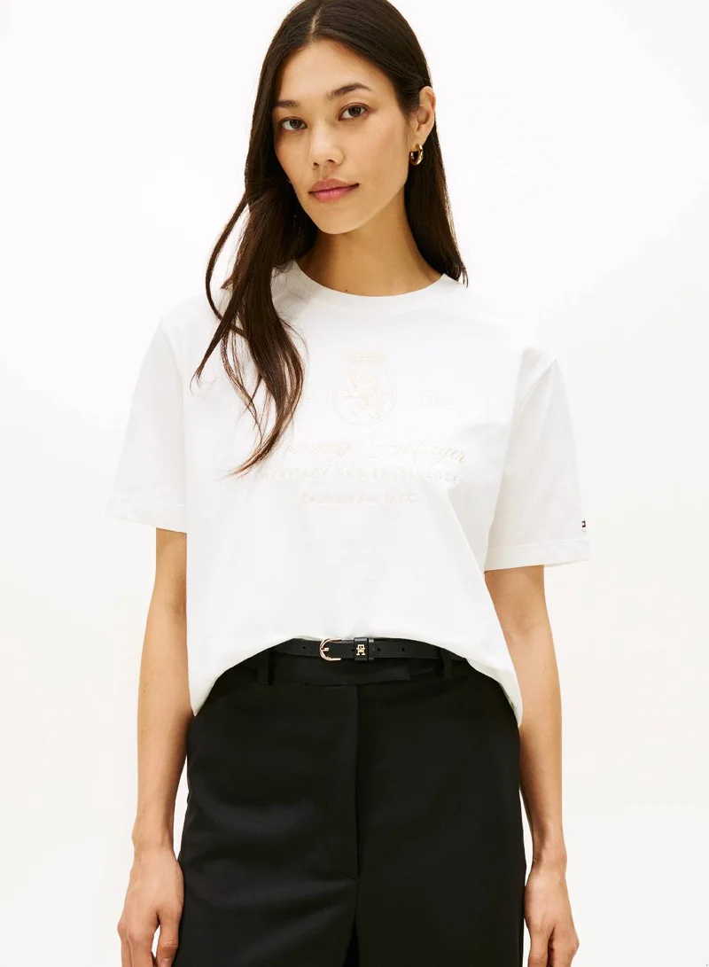 TOMMY HILFIGER TH Crest Embroidery Relaxed T-Shirt