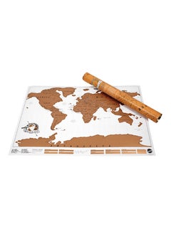NIBEMINENT Scratch Off World Map White/Beige  - Image 1