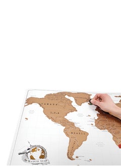 NIBEMINENT Scratch Off World Map White/Beige  - Image 2