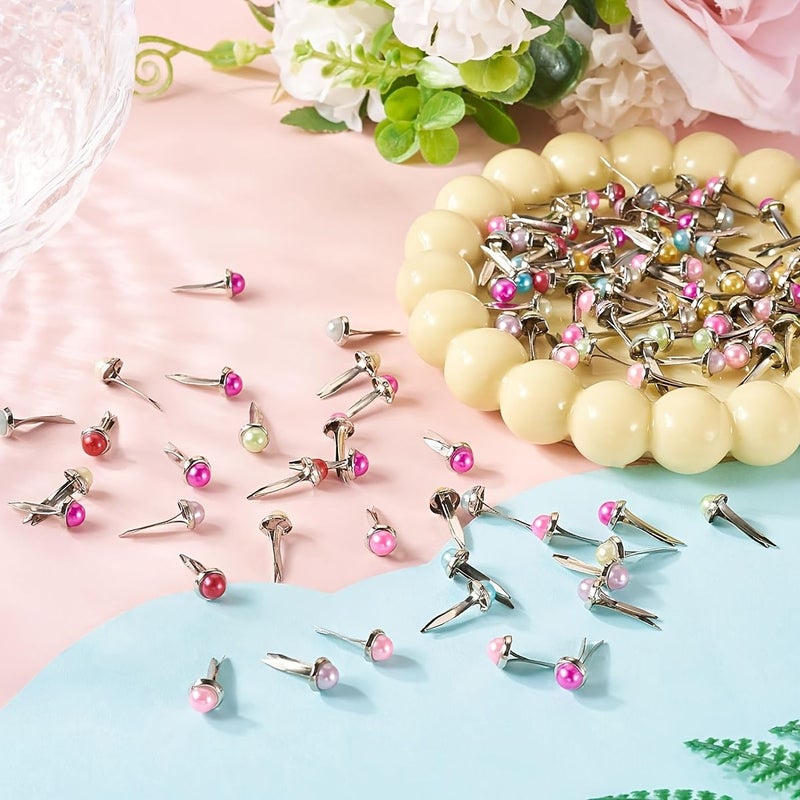 30 50 Pcs Round Color Paper Fasteners 0 59 x 0 47 Inch for Scrapbooking Art Craft Decoration - Image 2