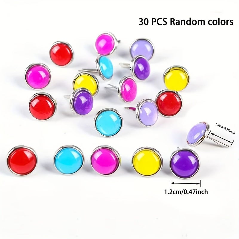 30 50 Pcs Round Color Paper Fasteners 0 59 x 0 47 Inch for Scrapbooking Art Craft Decoration - Image 5