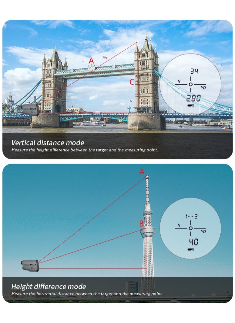 Generic Outdoor golf laser rangefinder telescope 1000 meters height measurement and angle measurement  - Image 3