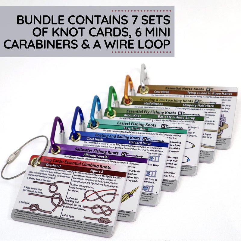 ReferenceReady Complete Knot Card Bundle - 7 Pocket Guides Show How to Tie 76 Knots | Includes a Waterproof Booklet for Outdoors, Boating, Climbing, Horse, Fishing, Fly Fishing, and Saltwater Fishing - Image 4