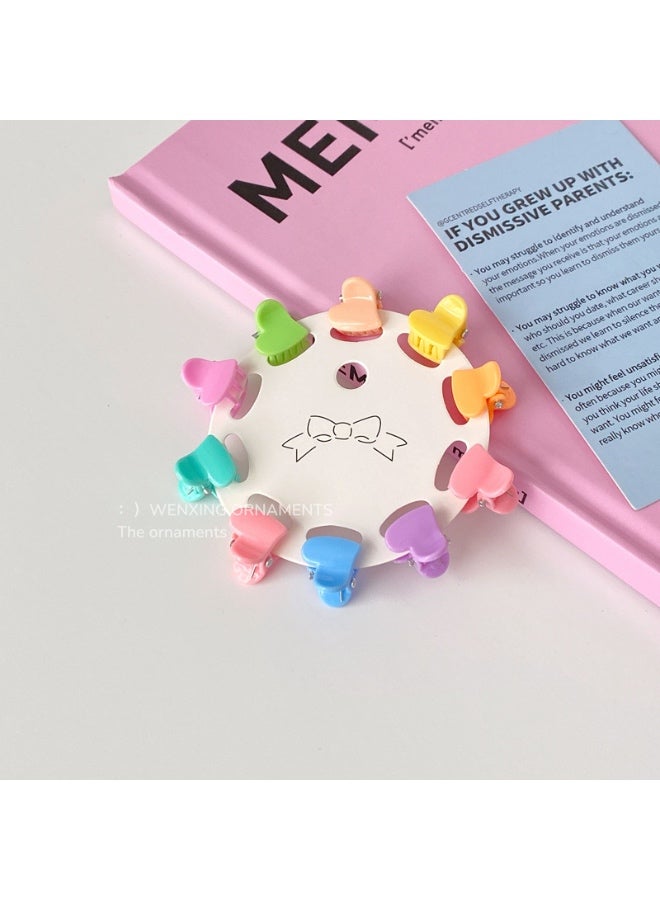 10 Pcs Colorful Mini and little heart-like Hair Claw Clips, Toddler Jaw Clips for Women Girls - Image 1