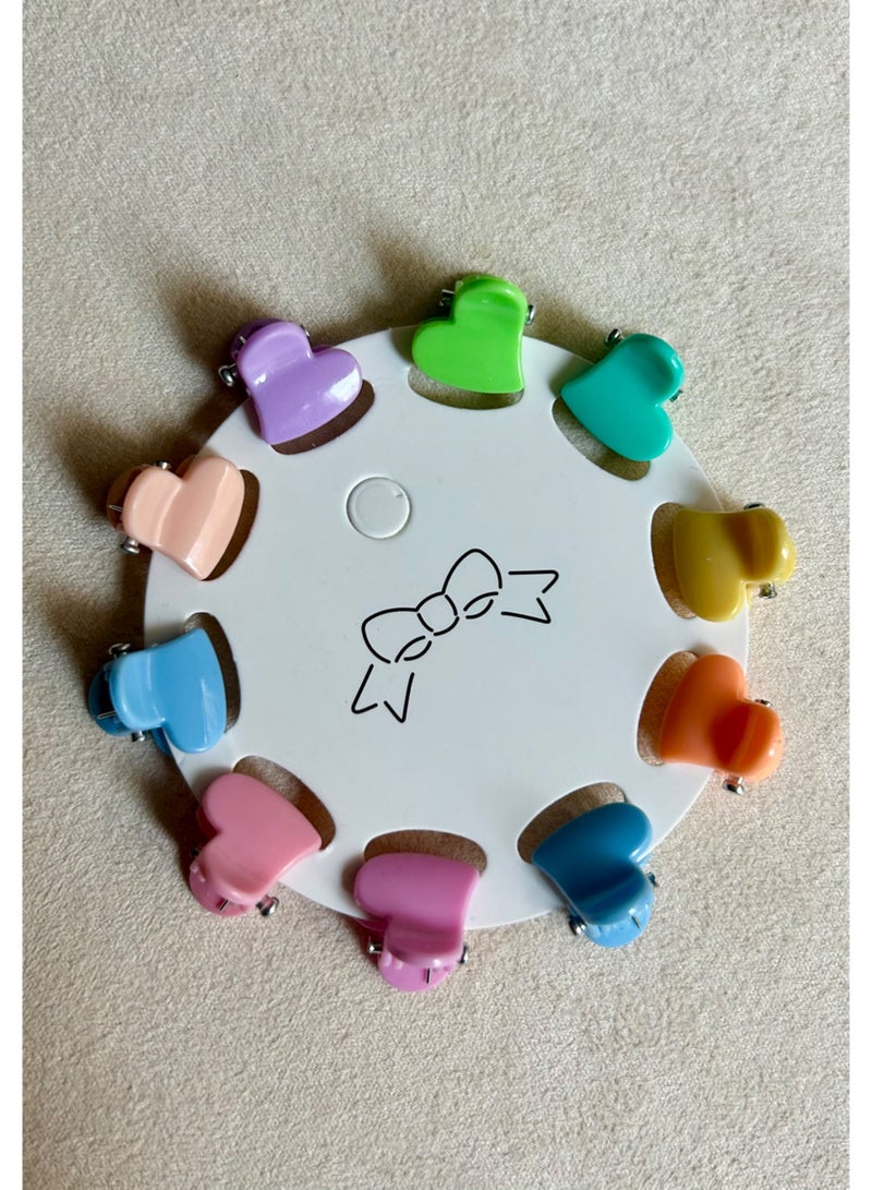 10 Pcs Colorful Mini and little heart-like Hair Claw Clips, Toddler Jaw Clips for Women Girls - Image 2