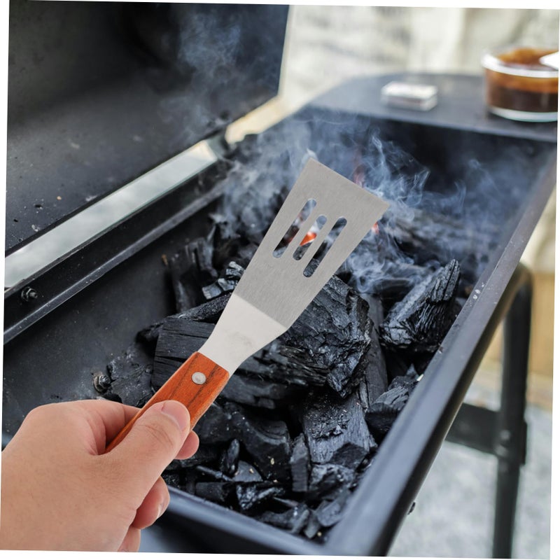 Stainless Steel Spatula With Wooden Handle Nonstick Turner For Kitchen Steak Fish Pizza - Image 5