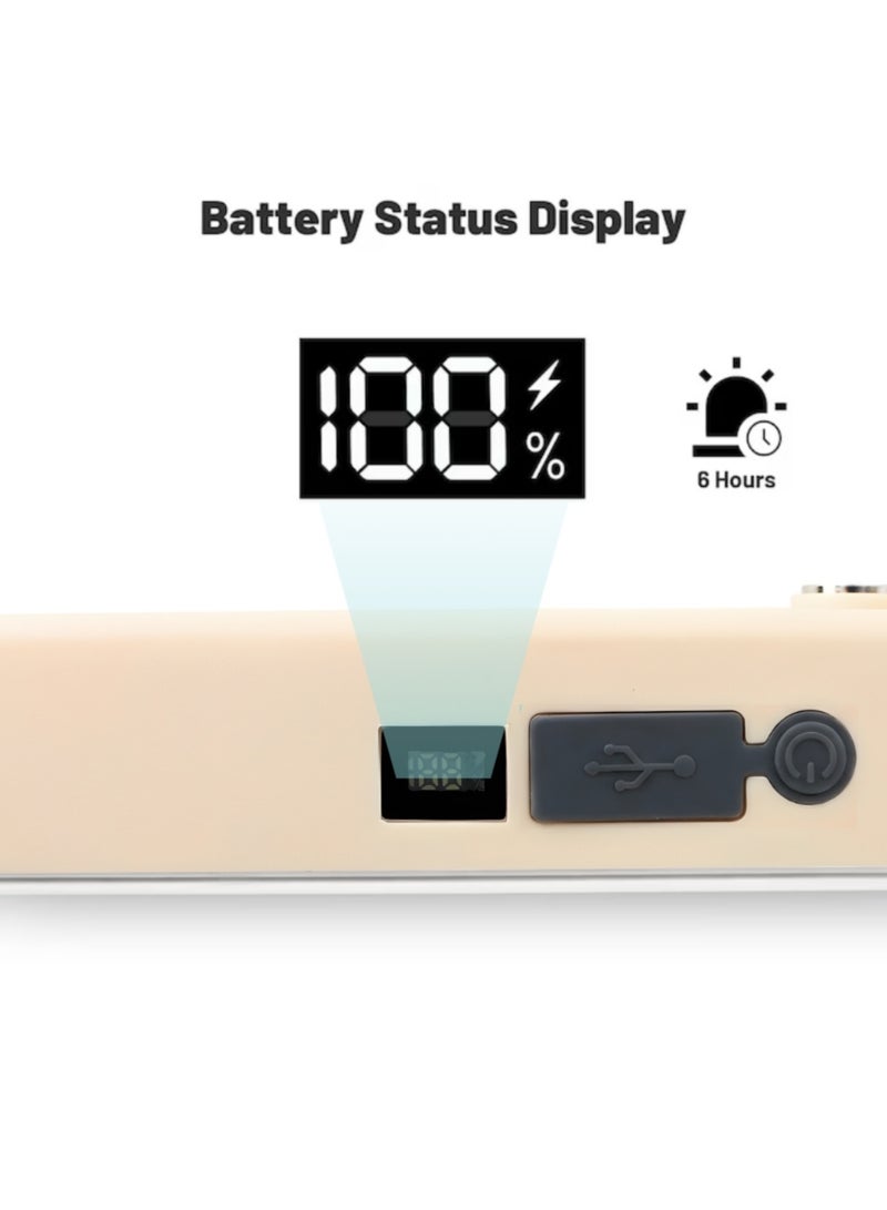 Rechargeable LED emergency flashlight, equipped with a magnet, 6000 mAh battery, hanging hook, and 6 lighting modes, ideal for camping, hiking, and outdoor events. - Image 5