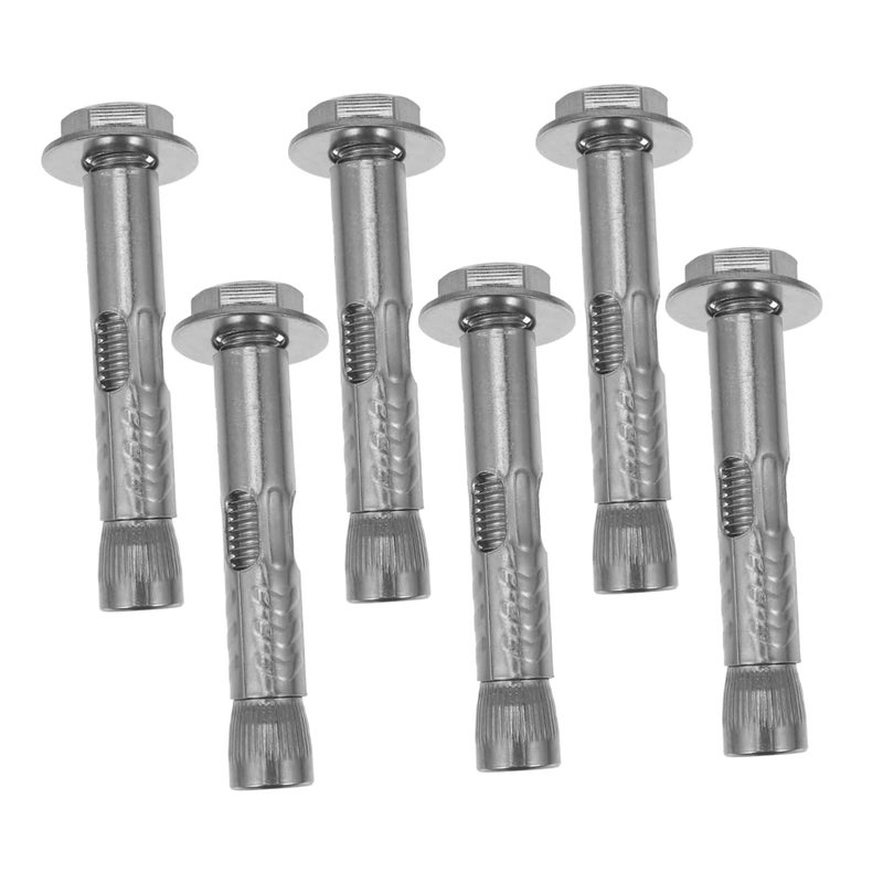 6Pcs Heavy Duty Stainless Steel Expansion Screw Bolts with External Nut Anchors for Secure Indoor Outdoor Installations - Image 2