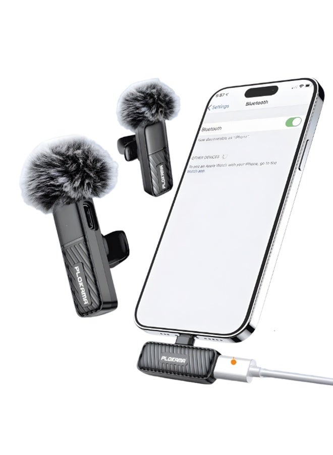 PLOKAMA VM-20 Wireless Lavalier Microphone 2.4G Dual Mic System for Live Streaming, Interviews, Vlogging & Video Recording - Image 4