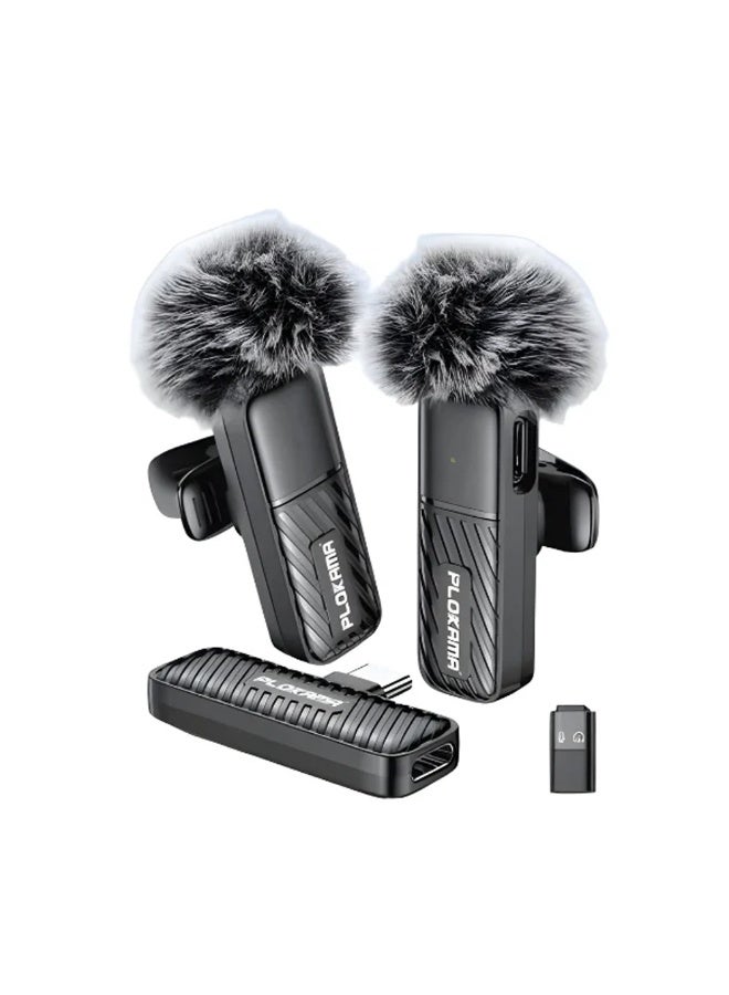 PLOKAMA VM-20 Wireless Lavalier Microphone 2.4G Dual Mic System for Live Streaming, Interviews, Vlogging & Video Recording - Image 1