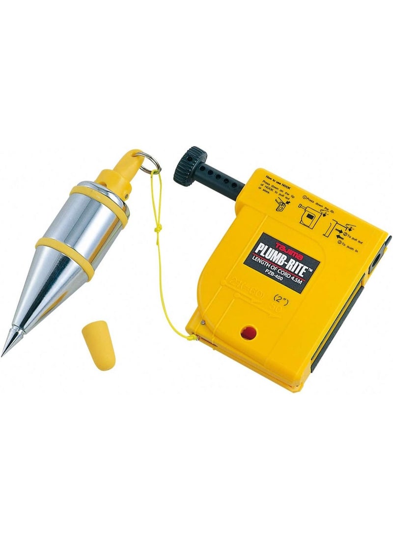 Tajima TAJIMA Plumb Bob Setter - 14 oz (400g) Magnetic Plumb-Rite with 14.5 ft Auto Recoil Cord & Quick-Stabilizing Bob - PZB-400  - Image 2