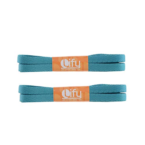 Lify 2 Pair Polyester Flat Shoe Laces for Athletic, Running - 5/16 Wide Shoelaces for Sneakers Shoes Boot Strings (150CM (59.05 Inch), Ocean Blue) - Image 2