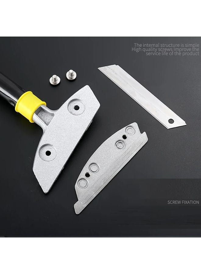 2pcs Yellow Heavy Duty Aluminum Multi Purpose Scraper Set For Glass Floor Wall Adhesive Removal Tile Cleaning - Image 3