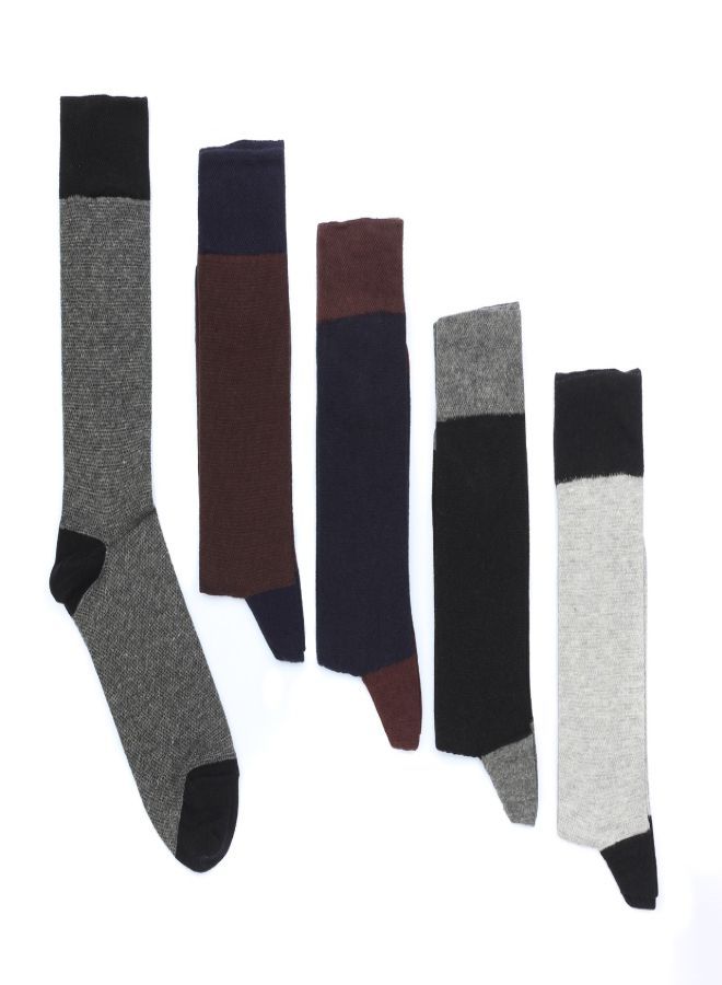 فتاه مجموعة من 5 شرابات كلاسيكية من القطن الناعم للرجال