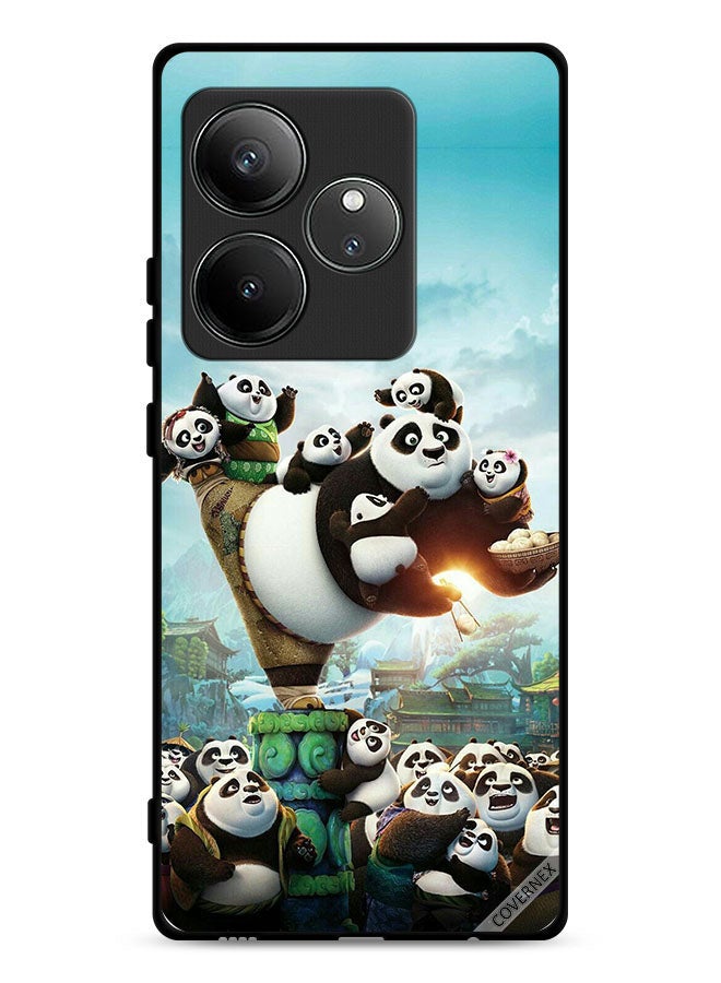 Covernex Realme GT 6T 5G Protective Case Cover Panda & Babies - Image 1