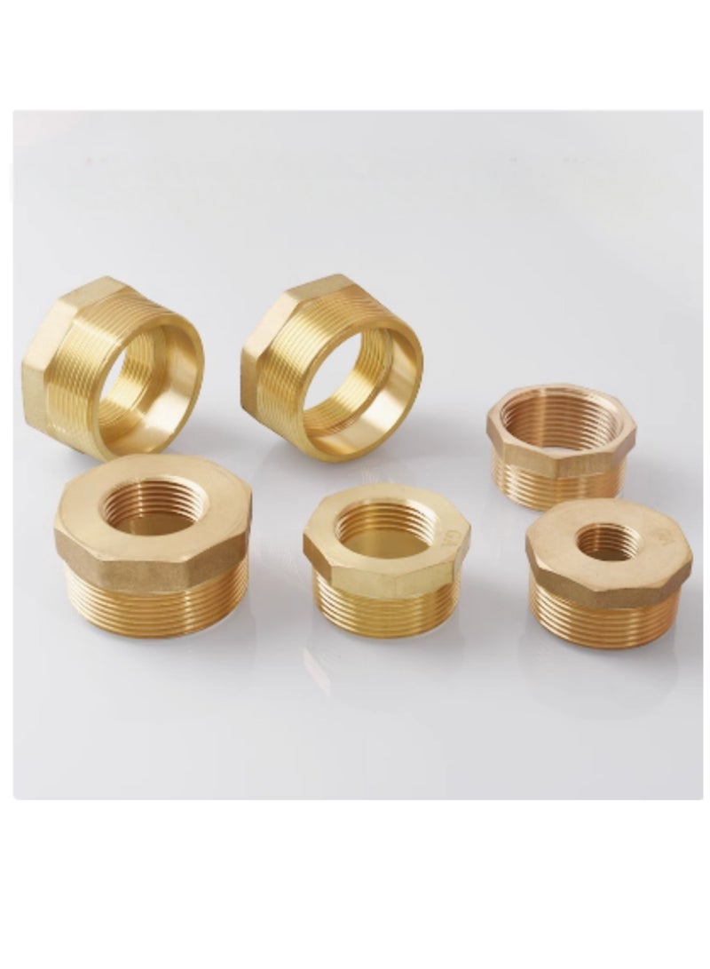 GA (2 pcs set) Brass Reducer Bush Bsp Male1 inch Thread To Female 3/4 inc Thread Reducing Bush Hex Reducer Bushing  M 1 Inch*F3/4inch - Image 2