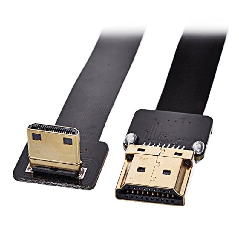 JSER كابل FPC مسطح HDMI ذكر إلى HDMI ذكر بزاوية 90 درجة بطول 50 سم لتصوير الطائرات متعددة المروحيات - Image 1