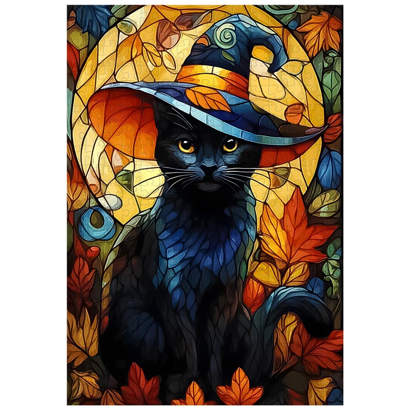 Artinhand Great Jigsaw Puzzles for Adults 300 Pieces Halloween Black Cat Puzzles for Adults Toys Gift Family Decoration Kids Puzzle - Image 3