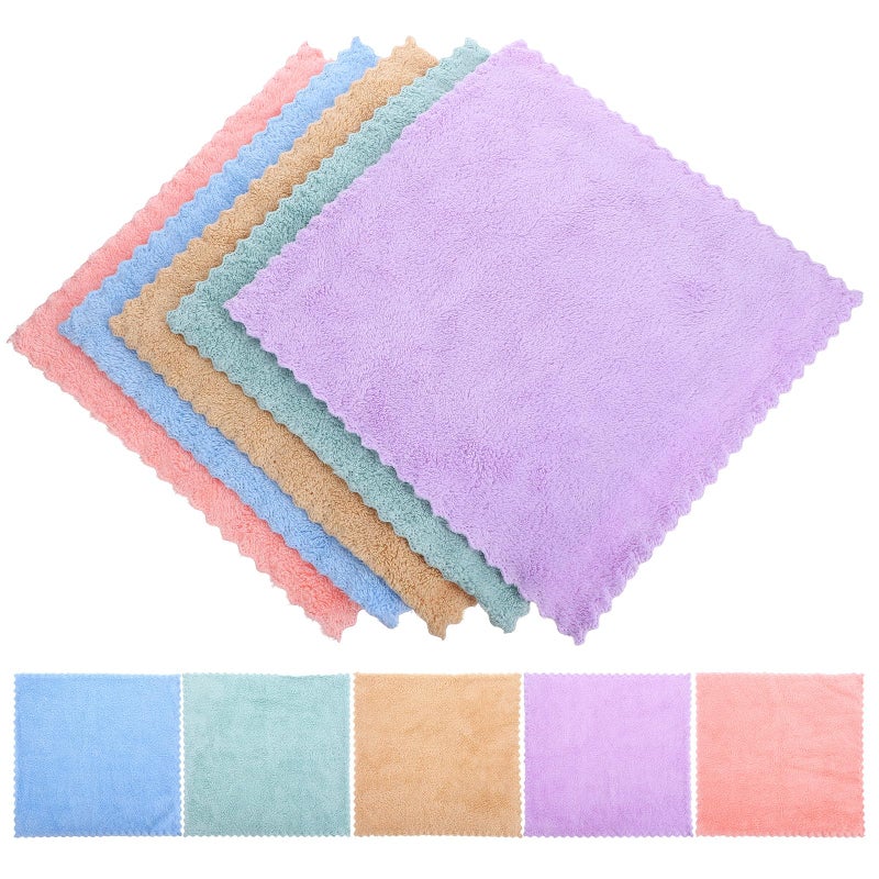10pcs Coral Fleece Washcloths 30x30cm Super Soft Face Towels Makeup Remover Bath Towels - Image 2