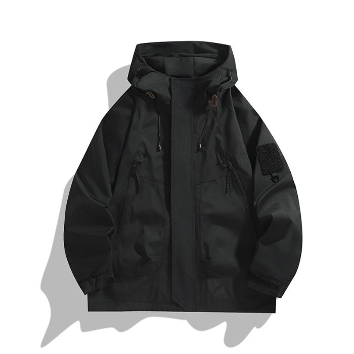 Mens Waterproof Windbreaker Autumn Jacket Khaki - Image 4