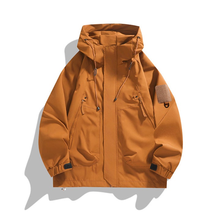 Mens Waterproof Windbreaker Autumn Jacket Khaki - Image 2