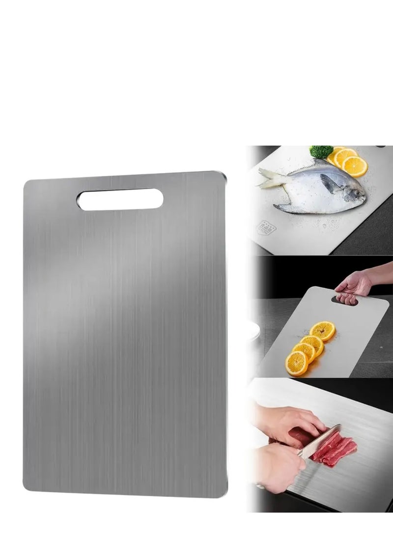 جست كواليتي لوح تقطيع من الفولاذ المقاوم للصدأ عالي الجودة - مزدوج الجوانب، مقاوم للعفن، مثالي للفواكه والخضروات، مثالي للاستخدام في المنزل والمطعم - Image 1