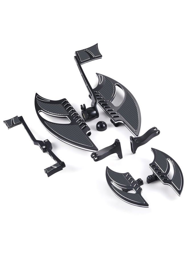 TOPRAMETAL Black Rider road glide Floorboards street glide ultra FLTRU Gear brake Shifter levers Electra Glide foot boards roadking FLHR 2014-2023 - Image 1