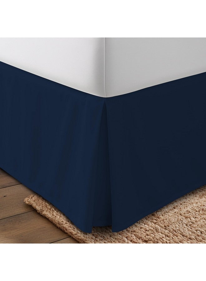 Utopia Bedding Full Bed Skirt - Soft Quadruple Pleated Ruffle - Easy Fit with 16 Inch Tailored Drop - Hotel Quality, Shrinkage and Fade Resistant (Full, Navy) - Image 1