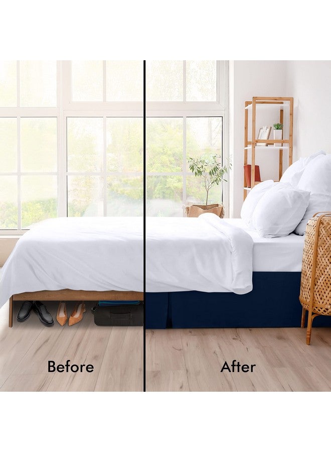 Utopia Bedding Full Bed Skirt - Soft Quadruple Pleated Ruffle - Easy Fit with 16 Inch Tailored Drop - Hotel Quality, Shrinkage and Fade Resistant (Full, Navy) - Image 3