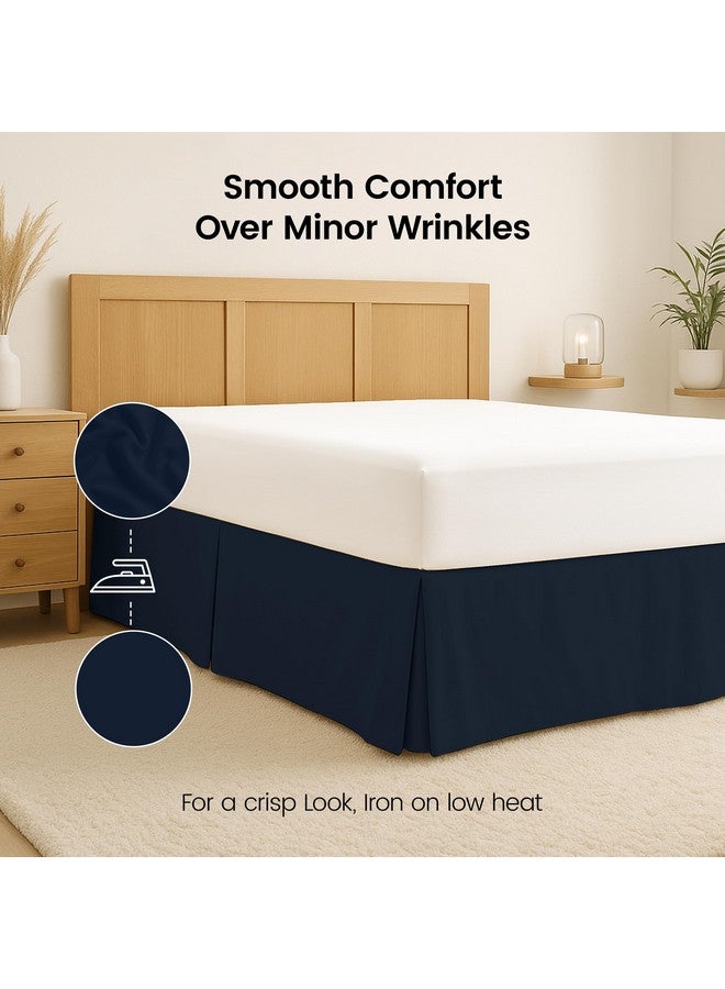 Utopia Bedding Full Bed Skirt - Soft Quadruple Pleated Ruffle - Easy Fit with 16 Inch Tailored Drop - Hotel Quality, Shrinkage and Fade Resistant (Full, Navy) - Image 5