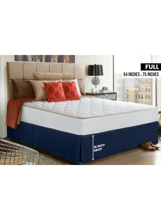 Utopia Bedding Full Bed Skirt - Soft Quadruple Pleated Ruffle - Easy Fit with 16 Inch Tailored Drop - Hotel Quality, Shrinkage and Fade Resistant (Full, Navy) - Image 2