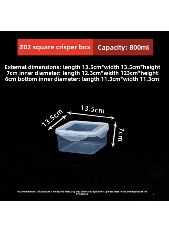 Generic Factory Direct Multi-buckle Commercial Crisper Food Grade Refrigerated Heated Crisper Storage Sealed-Specifications:Square Z 02 800ml-Color:Transparent  - Image 1