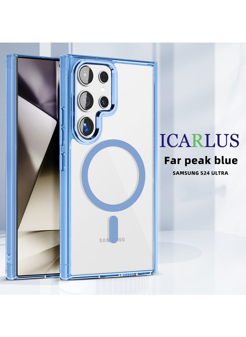 ICARLUS For Samsung Galaxy S24 Ultra Case Compatible with MagSafe TPU+PC Anti-Scratch Cover - Blue  - Image 1
