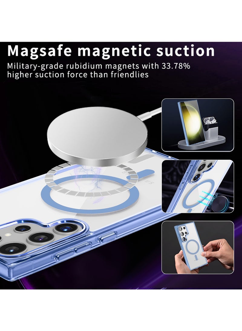 ICARLUS For Samsung Galaxy S24 Ultra Case Compatible with MagSafe TPU+PC Anti-Scratch Cover - Blue  - Image 2