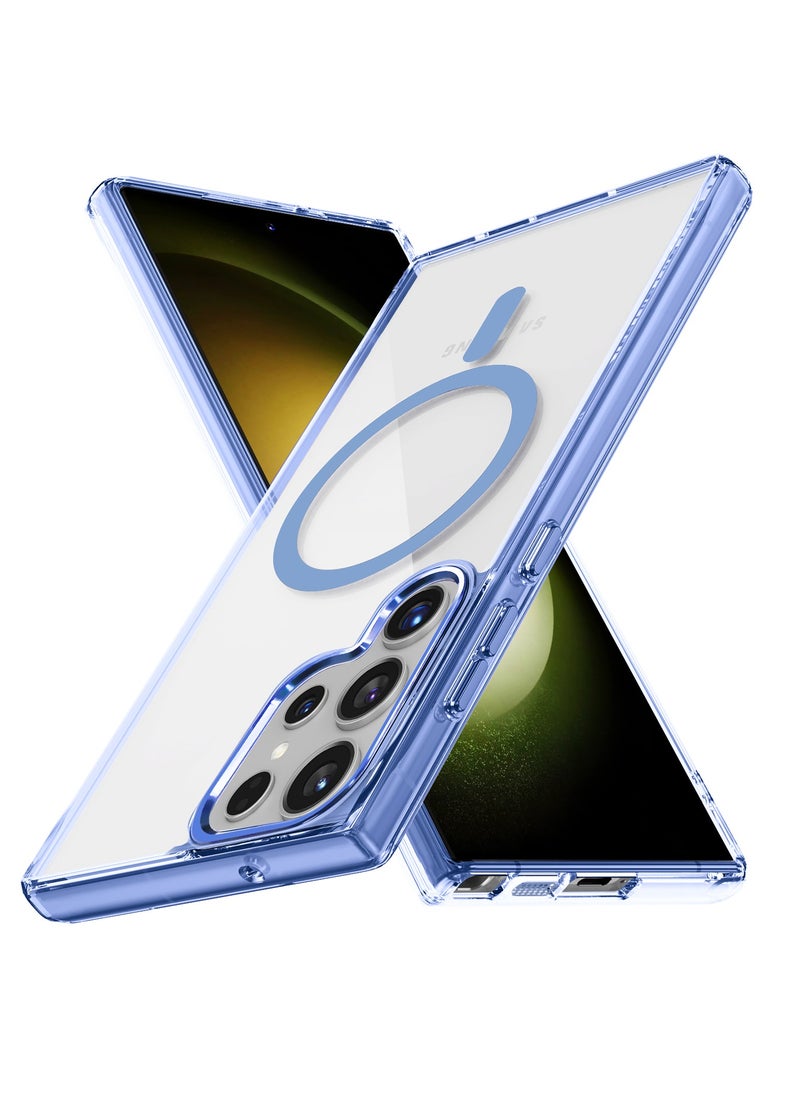 ICARLUS For Samsung Galaxy S24 Ultra Case Compatible with MagSafe TPU+PC Anti-Scratch Cover - Blue  - Image 3