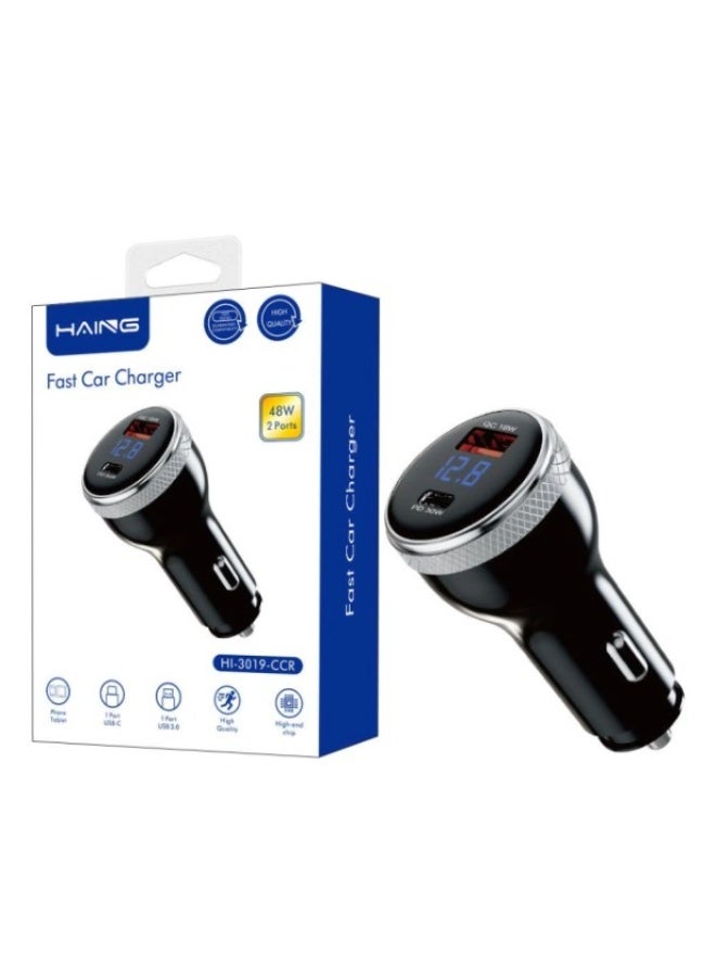 Haing Fast Car Charger 2 Ports 48W - Image 1