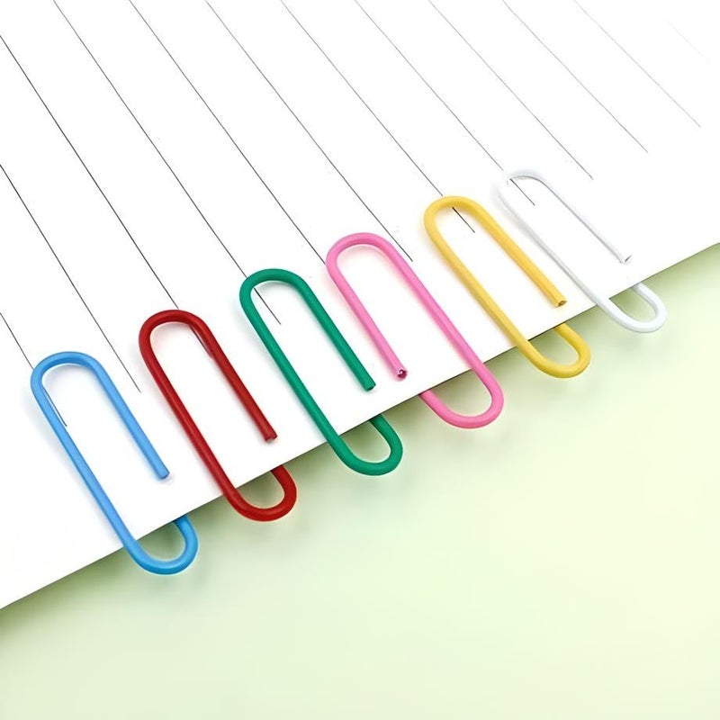 Toytle U Paper Clips, 28 mm Gem Clips, 100 PCS, Multi-Colored - Premium Metal Clips for Office, School & Home. Firm Grip, Secure Hold, Organize Documents - Image 2