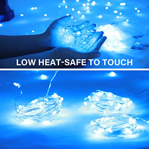 Onforu 16 Pack Blue Fairy Lights Battery Operated String Lights, 6.5ft 20 Mini LED Lights, IP67 Waterproof Twinkle Lights for Mason Jar Wedding Centerpiece Decor Christmas Bedroom - Image 4