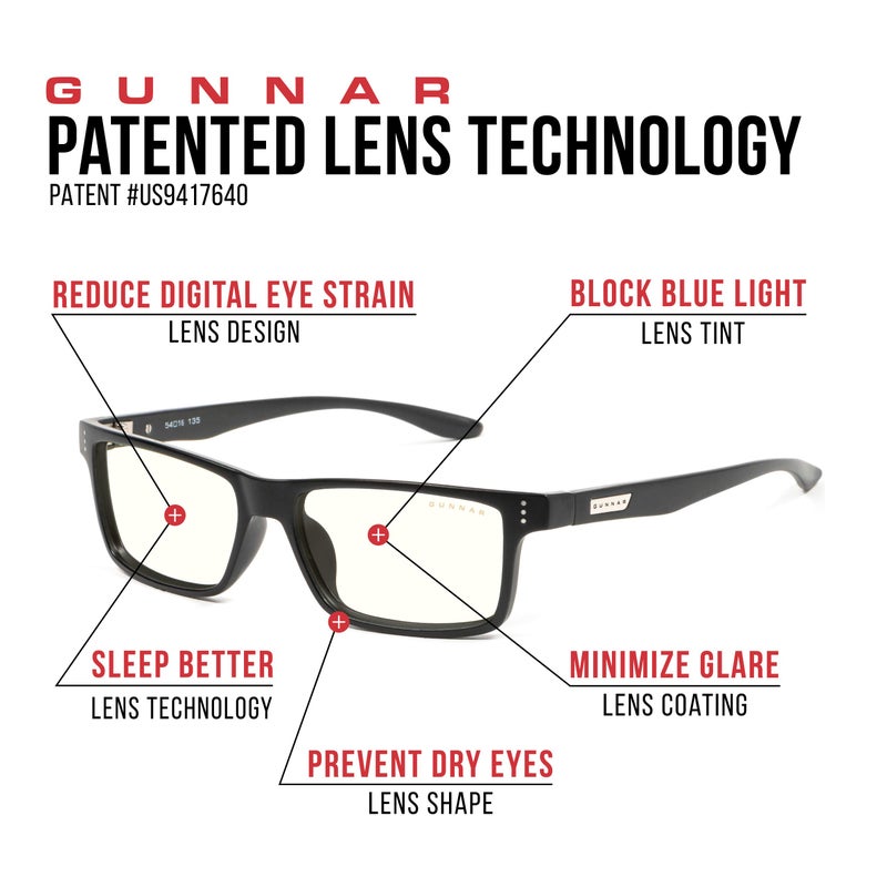 GUNNAR - Premium Reading Glasses - Blocks 35% Blue Light - Vertex, Onyx, Clear Tint, Pwr +1.0 - Image 4