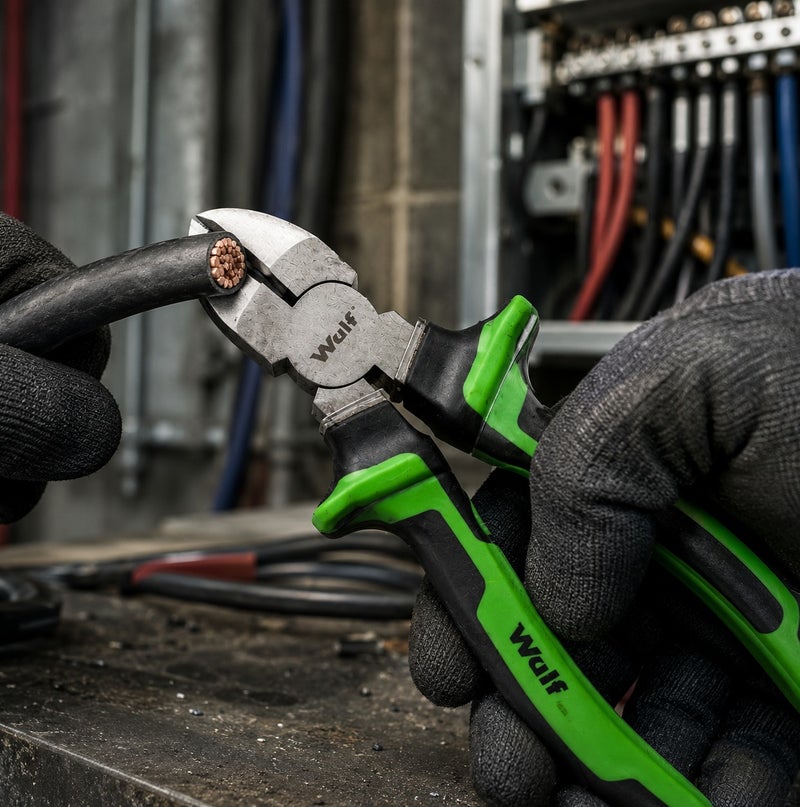 WULF 8-Inch Diagonal Plier 200mm High Leverage Side Cutter with Ergonomic Non-Slip Handles, Drop Forged Heat Treated Steel Cutting Pliers for Soft, Hard & Piano Wire, Electrical & Professional Use - Image 3