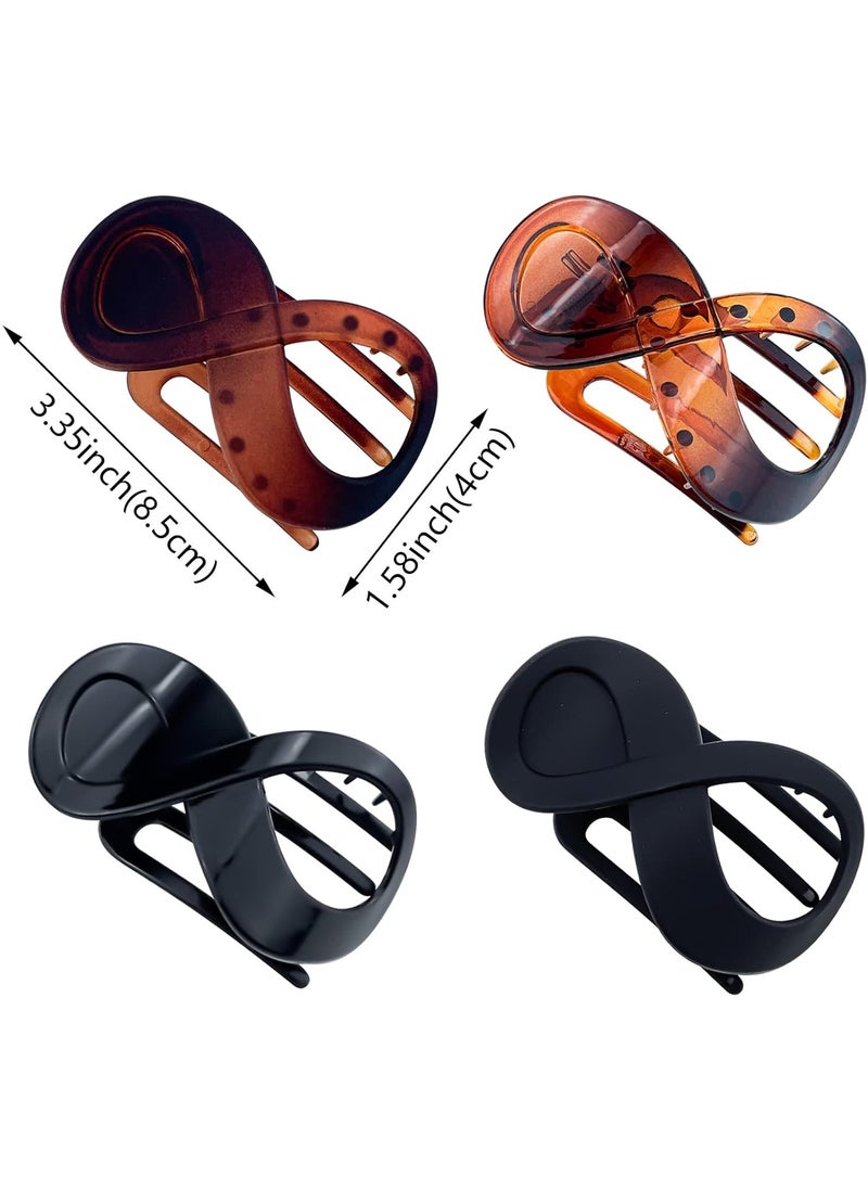 Goolsky 4 Pcs French Flat Hair Clips, 3.35 Inch Curved Hair Claw Alligator Hair Clips Volume Strong Hold Banana Barrettes Hair Clamps Jaw Clips for Women  - Image 2