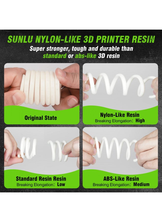 SUNLU 3D Printer Resin, Strong Durable Nylon Like 3D Resin for LCD DLP SLA Resin 3D Printers, 395-405nm UV Light Curing 3D Printing Liquid Photopolymer Resin, Good for Functional Parts, 1000g, Black - Image 2