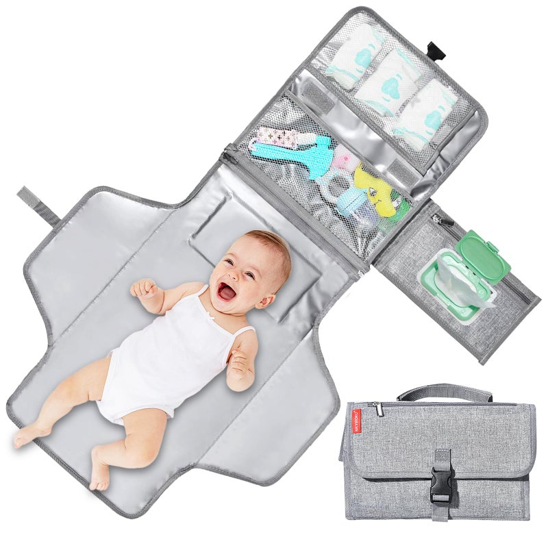 SKYROKU SKYROKU Diaper Changing Pad Waterproof ExtraLarge Memory Foam Pillow Convenient Wet Wipes Bag Easy to Carry Portable for Travel Ideal for Newborns Infants 