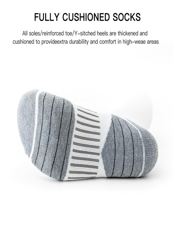 JOYNÉE 8 Pairs Mens Athletic Crew Socks Cushion Running Work Breathable Outdoor Socks for Men,White,Sock Size:10-13 - Image 5