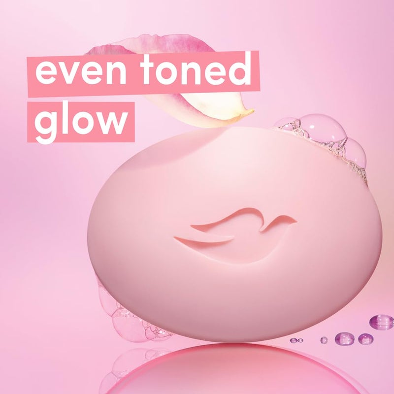 Dove صابونة دوف الوردية 125 جرام عبوة مكونة من 3 مع كريم مرطب لبشرة ناعمة ومتألقة تغذي البشرة الجافة أكثر من صابون البار - Image 3