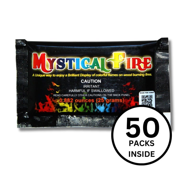 Mystical Fire Color Changing Packets Fire Pits Campfire Enchanted Multi-Color Magical Fun for Indoor Fireplace or Outdoor Use 0.882 Ounces (Regular, 50, Pack) - Image 2