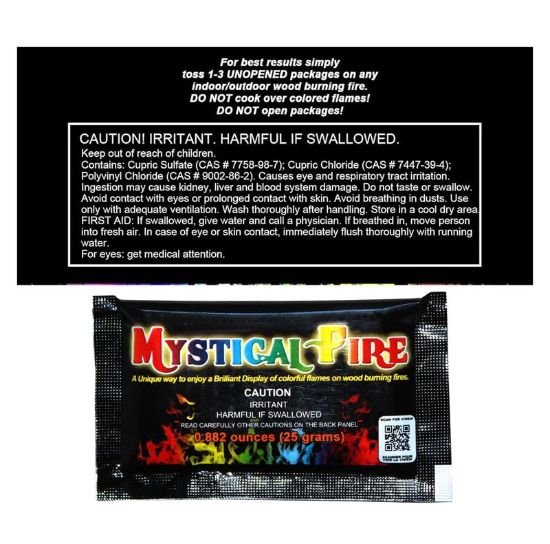 Mystical Fire Color Changing Packets Fire Pits Campfire Enchanted Multi-Color Magical Fun for Indoor Fireplace or Outdoor Use 0.882 Ounces (Regular, 50, Pack) - Image 3