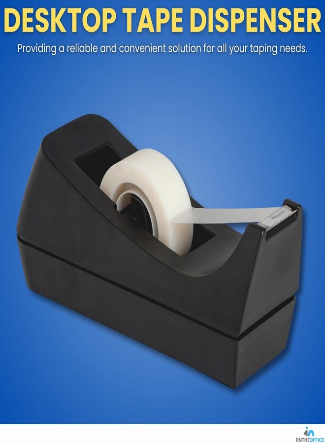 1InTheOffice Tape Dispenser Desk, Weighted Nonskid Base, 1 Inch Core, Black, 3 Pack - Image 3
